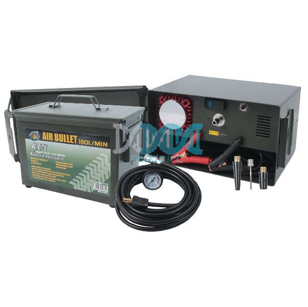 Dual Action Compressor and Tyre Inflator in Ammo Box  12 Volt