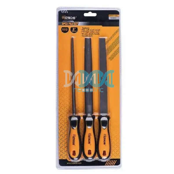 Hoteche 3 Piece File Set 200mm With Tpr Handle
