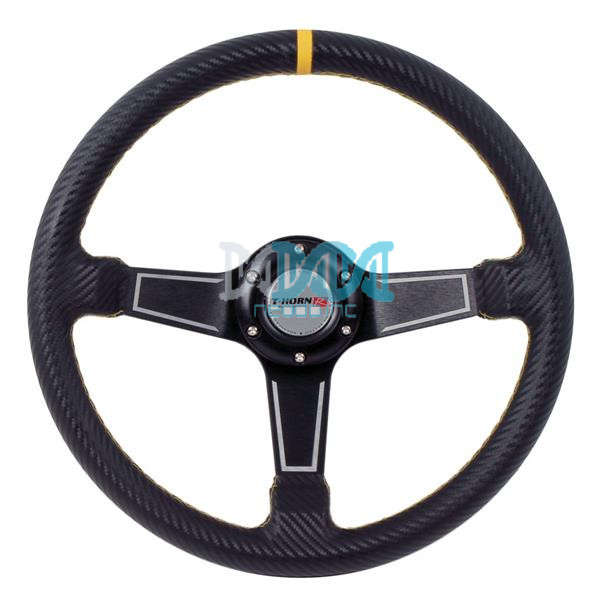 Steering Wheel Pvc 350mm Black/Yellow