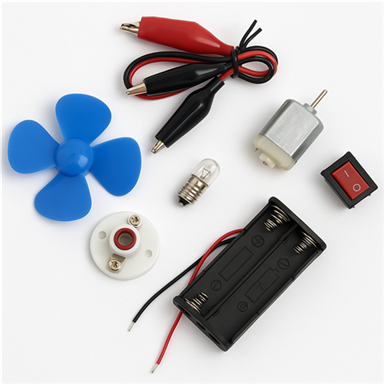 Mini Electronics Project Kit  Motor, Propeller, Bulb & Switch