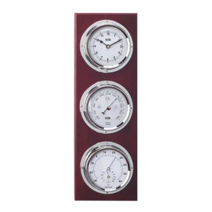 ANVI 30.3945 Chrome & Dark Wood Barometer