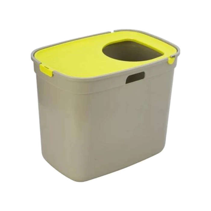 Top Cat Toilet Warm Grey and Lemon Yellow
