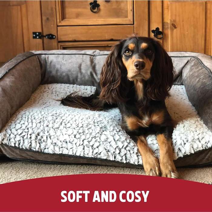 Rosewood Luxury Fleece Lined Plush Dog Bed Sofa