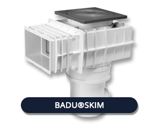 POOL WEIR BADU®SKIM COMPLETE WEIR GUNITE LARGE WHITE/GREY