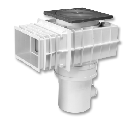 POOL WEIR BADU®SKIM COMPLETE WEIR GUNITE LARGE WHITE/GREY