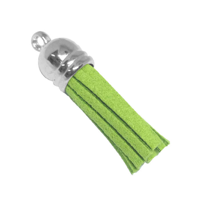 6pcs Tassel Pear Green with Silver cap