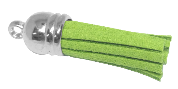 6pcs Tassel Pear Green with Silver cap