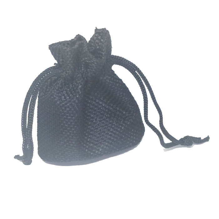 10ea Hessian drawstring bag, Small, 70x90mm, Black