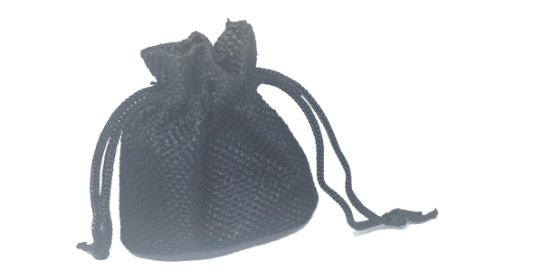 10ea Hessian drawstring bag, Small, 70x90mm, Black
