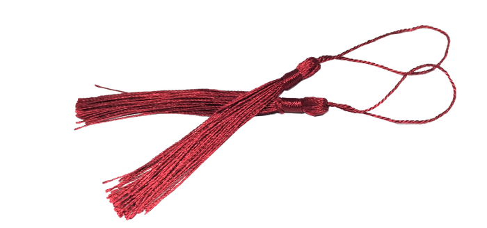 10pcs Maroon Tassel, Thread 80mm with loop
