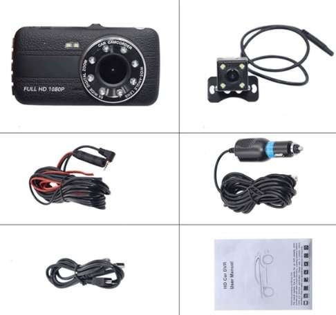 4 Screen Vehicle Dashcam with Reverse Camera