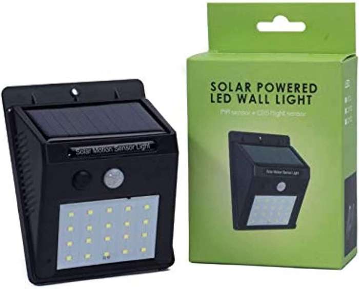 20 LED Solar Powered LED Sensor Wall Lamp