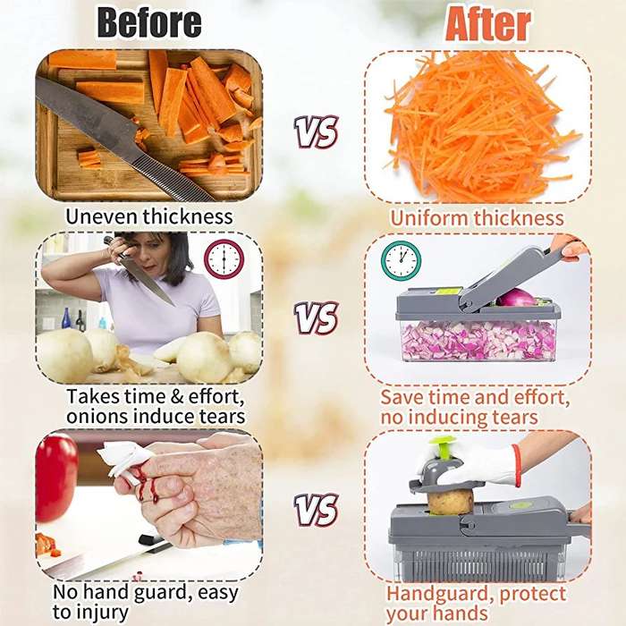 14-In-1 Multifunctional Kitchen Veggie Food Slicer - Vegetable Chopper