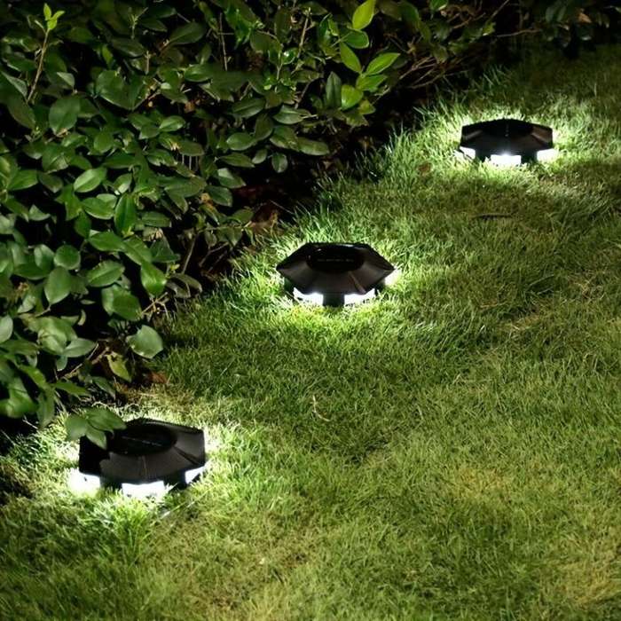 Outdoor Solar Sensor Ground Wall Mounted Lamp 6-LED