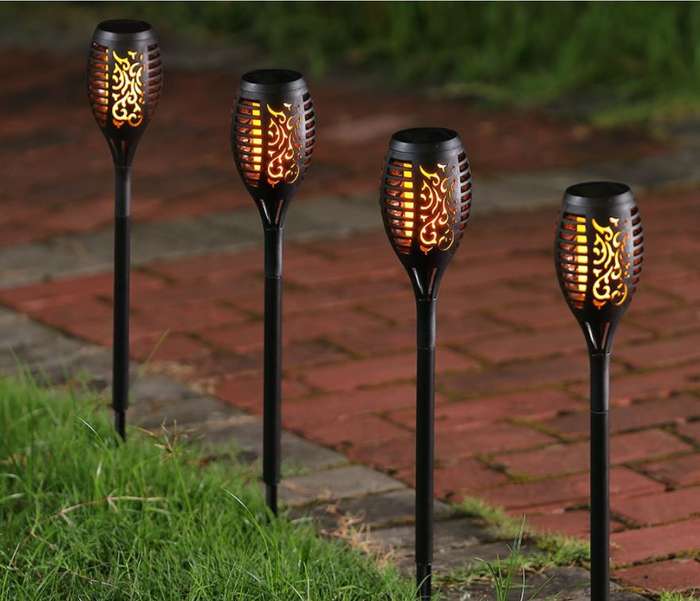 Solar LED Flickering Flame Outdoor Light