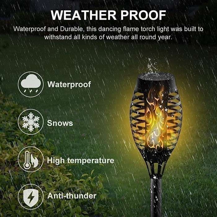 Solar LED Flickering Flame Outdoor Light