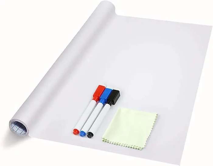 Dry Erase Whiteboard Sticker Wall Decal, Self-Adhesive White Board Peel Stick Paper for School,Of...