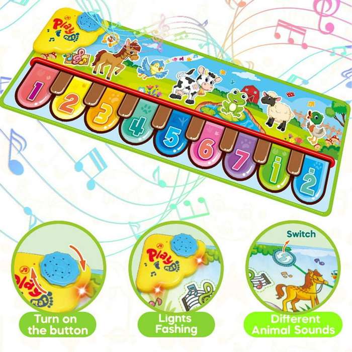 Floor Piano Keyboard Mat Carpet -Baby Music Mat