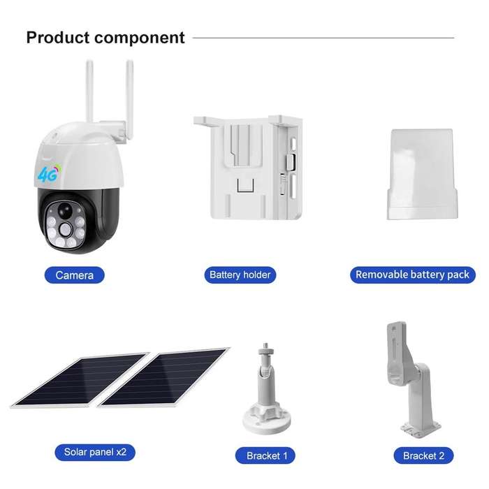 4G Solar Powered Dual Light Source 4G Outdoor Surveillance Camera V380pro App - VC8PT