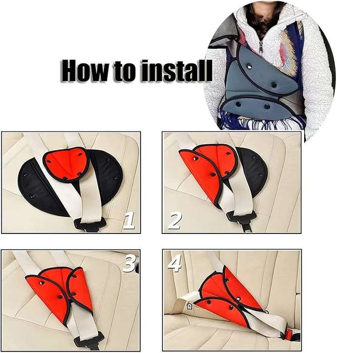 Adjustable Triangle Car Safety Seat Belt Pad Clips Protection JG20375381