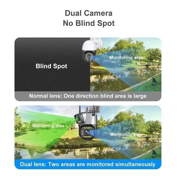 4G Dual Lens CCTV Security Surveillance Camera - V380 Pro App - SC02