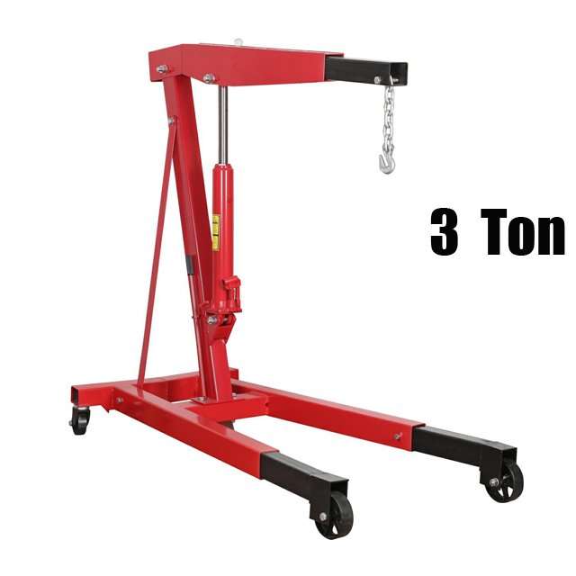 3-Ton Hydraulic Folding Engine Hoist | Heavy-Duty Workshop Crane | 3000 kg Capacity