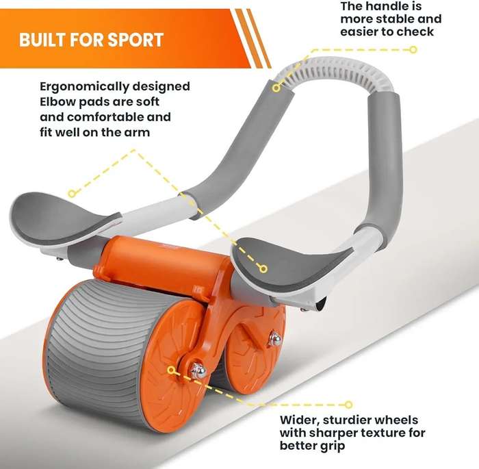 Double Wheel Automatic Abdominal Exercise Wheel - Ab Roller with Elbow Support