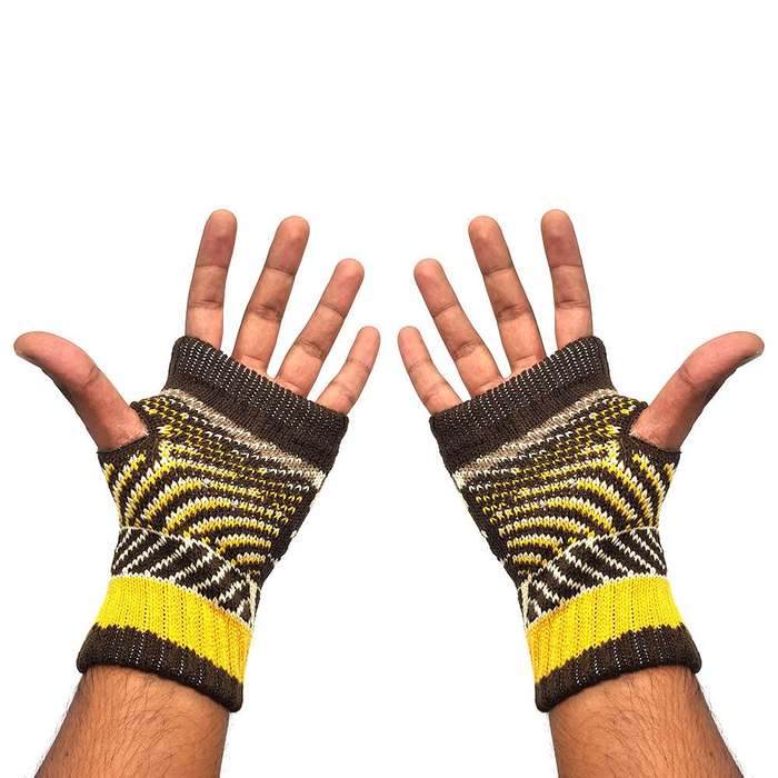 Fingerless Mittens - Warm Winter Fingerless Gloves - Tiger Eye