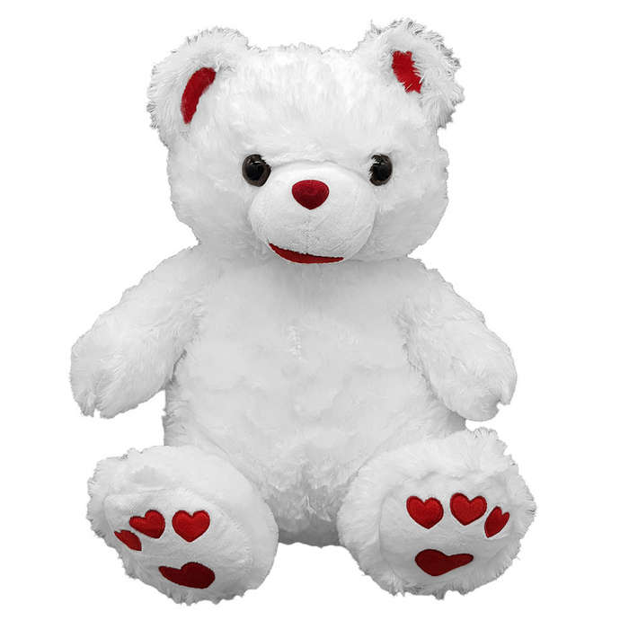 30cm Happy Valentines Day Small Teddy Bear With Zip - Polar Hearts
