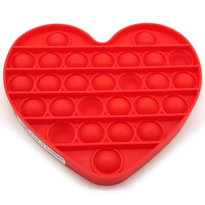 Pop It Fidget Toy -Popping Bubble Game- Red Heart
