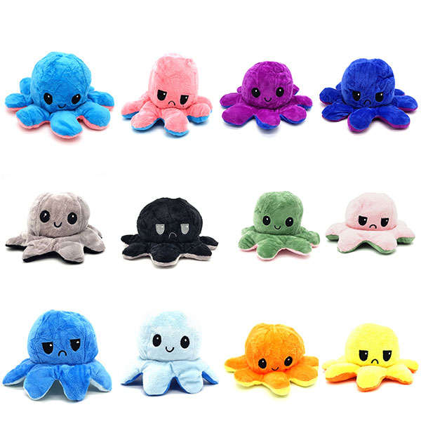 Happy Sad Octopus - Mini Mood Octopus - Reversible - Random Color