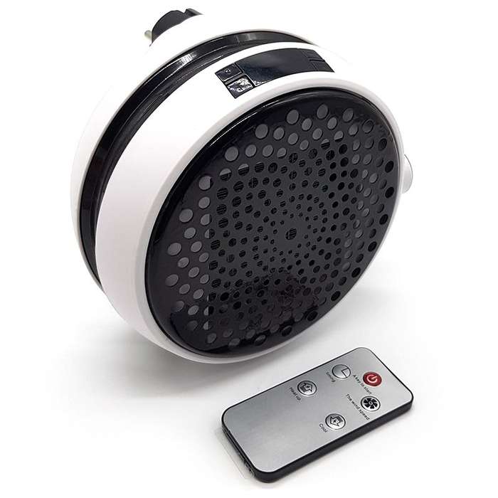Bufftee Mini Round Winter Heater - 1000w Plug Fan Heater -  Winter White