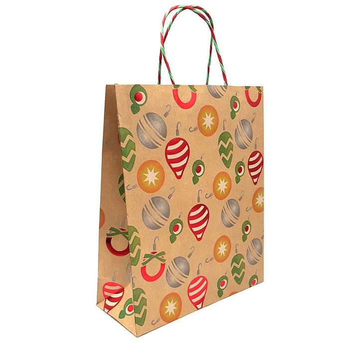 Bufftee Large Christmas Gift Bag Secret Santa - Baubles Xmas Balls