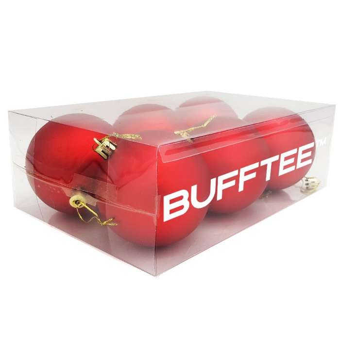 Bufftee Big Christmas Tree Baubles 6 Pack - Red