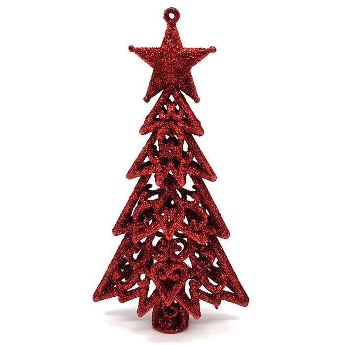 Bufftee Christmas Tree Star  2 in 1 Bauble & Christmas Star - 2pc Red Dust