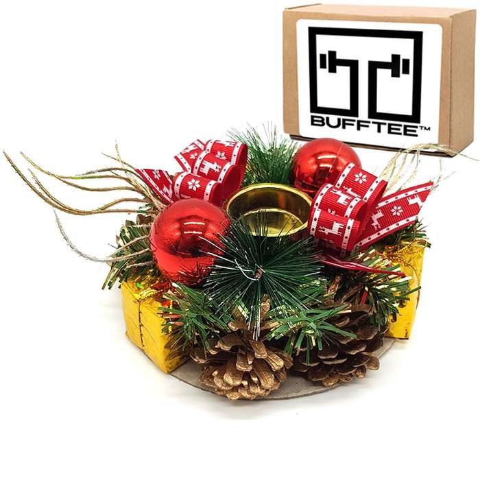 Bufftee Christmas Centerpiece With Candle Holder-Medium