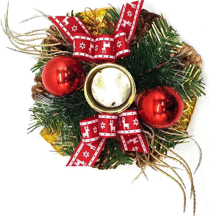 Bufftee Christmas Centerpiece With Candle Holder-Medium