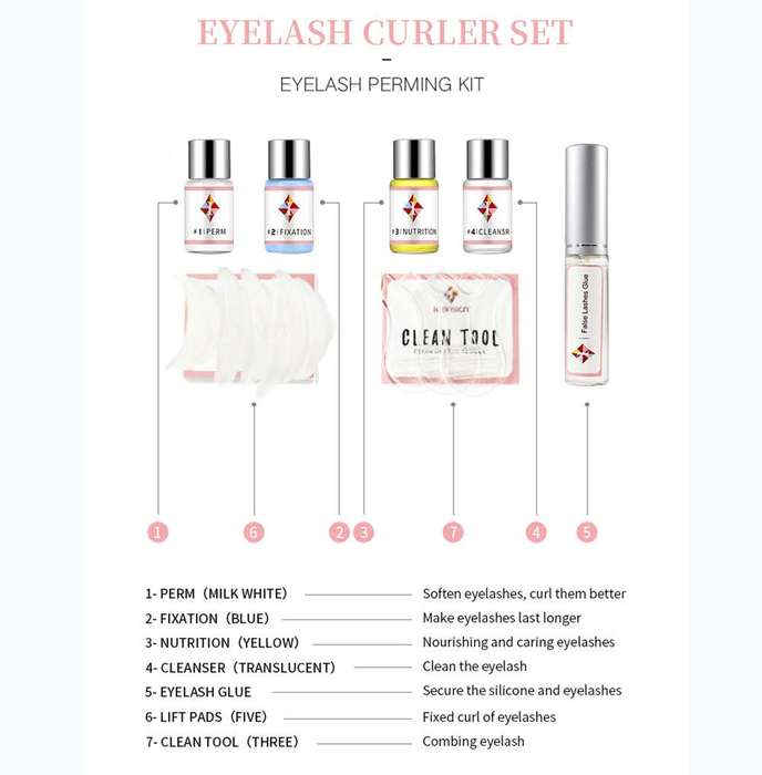 Eyelash Perming Kit Eyebrow stickers & Spoolie Brush