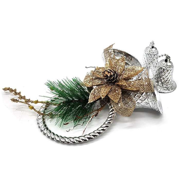 PurpleX Elegant Feature Christmas Tree Bauble 4 Silver Bells