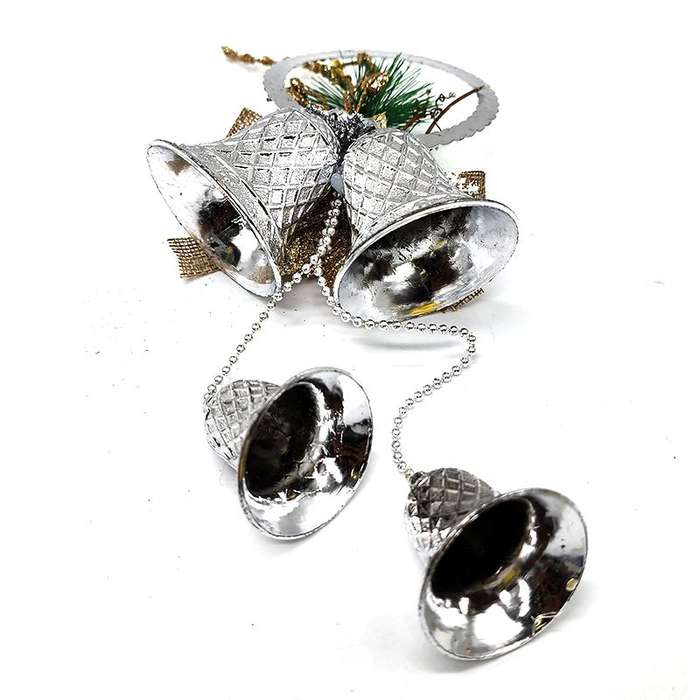 PurpleX Elegant Feature Christmas Tree Bauble 4 Silver Bells