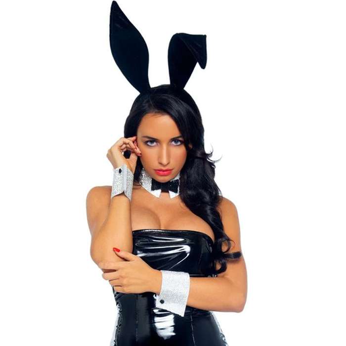 purpleX Playboy bunny outfit Halloween Adults Costume-Bunny Ears &amp; Cuffs