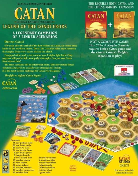 Catan: Cities & Knights Scenario - Legend of the Conquerors (New) - Catan Studio 1000G