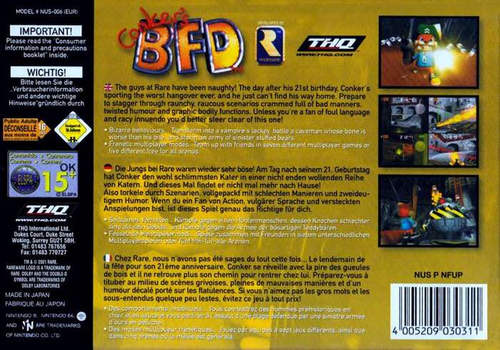 Conker's Bad Fur Day (Cart Only)(N64)(Pwned) - THQ 130G