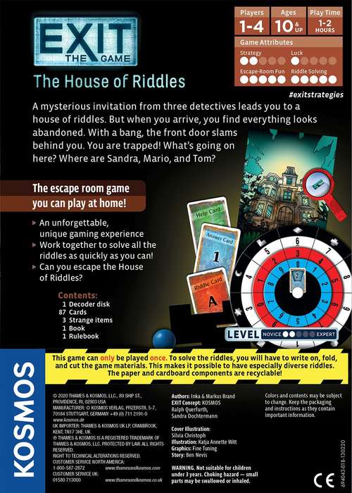 EXIT: The Game - The House of Riddles (New) - Kosmos 400G