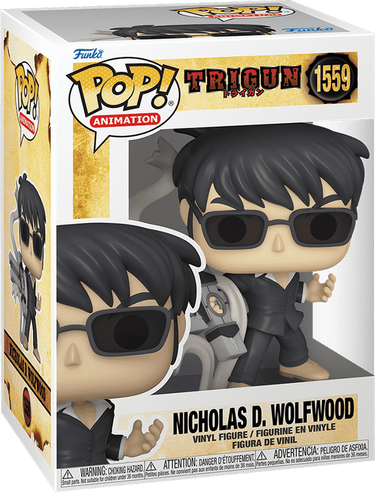 Funko Pop! Animation 1559: Trigun - Nicholas D. Wolfwood with Punisher Cross Vinyl Figure (New) -