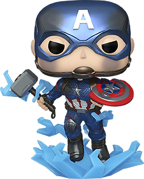 Funko Pop! Marvel 1198: Avengers: Endgame - Captain America with Mjolnir and Broken Shield Vinyl
