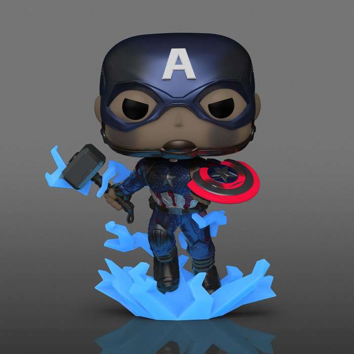 Funko Pop! Marvel 1198: Avengers: Endgame - Captain America with Mjolnir and Broken Shield Vinyl