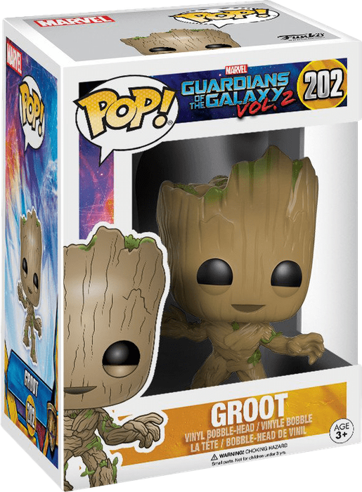 Funko Pop! Marvel 202: Guardians of the Galaxy Vol. 2 - Groot Vinyl Bobble-Head (New) - Funko 440G