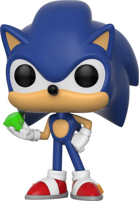Funko Pop! Games 284: Sonic the Hedgehog - Sonic with Emerald Vinyl Figure (New) - Funko 440G
