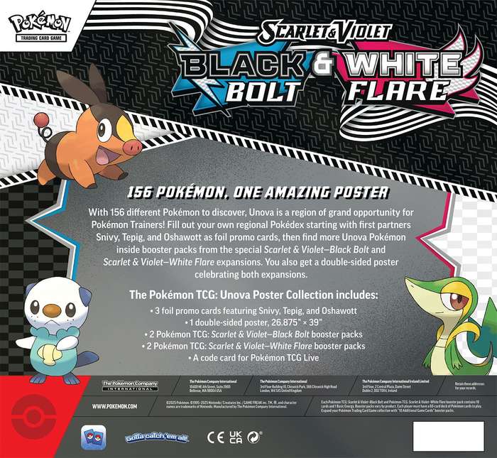 Pokemon TCG: Scarlet & Violet - Black Bolt & White Flare Poster Collection (New) - The Pokemon